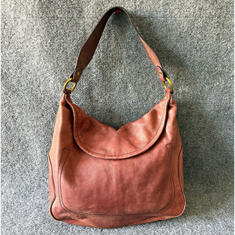 FRYE Campus Rivet Hobo Shoulder Bag Magnetic Closure Gold-Tone Brass Hardware